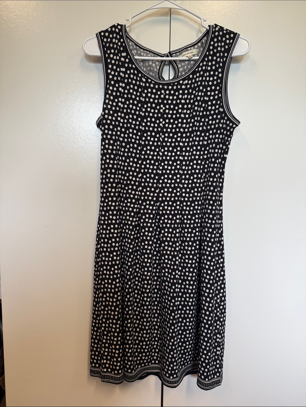 Max Studio Black and white Polka Dot Dress - wrinkle free, comfy flattering